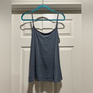 LOFT Gray/Blue Camisole Top with decorative straps